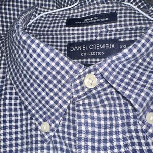 Daniel Cremieux Blue and White Gingham Button-Down Shirt